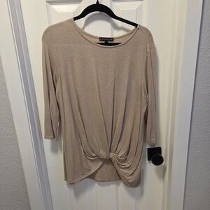 Elegant Women's Beige Knot Front Tunic